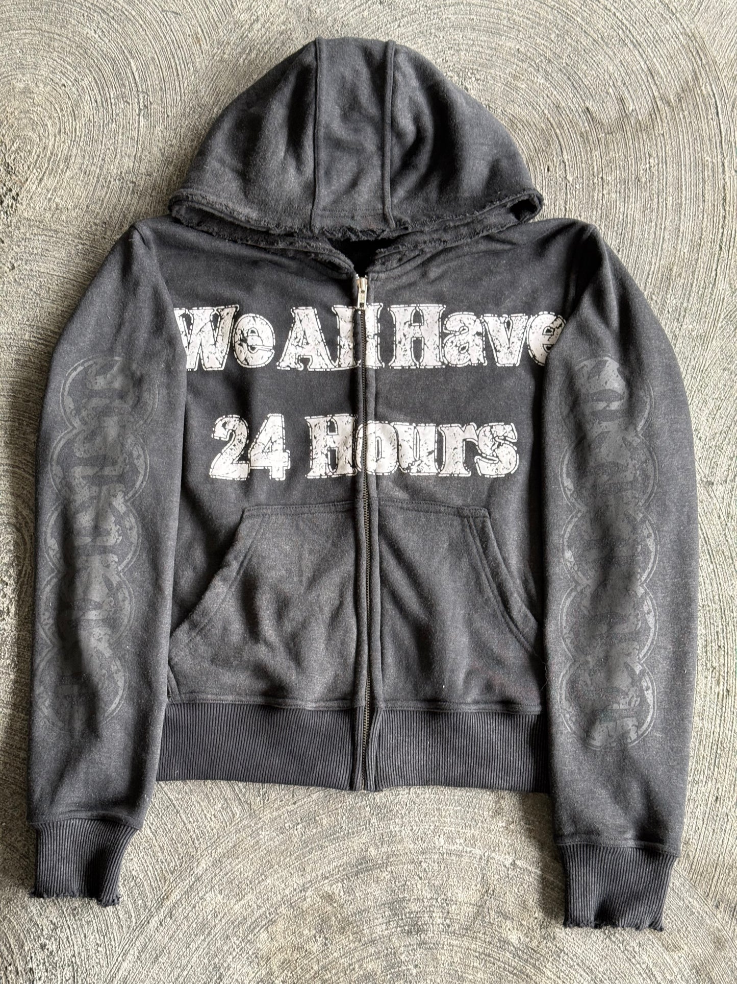 “WE ALL HAVE 24 HOURS” Zip Up Jacket