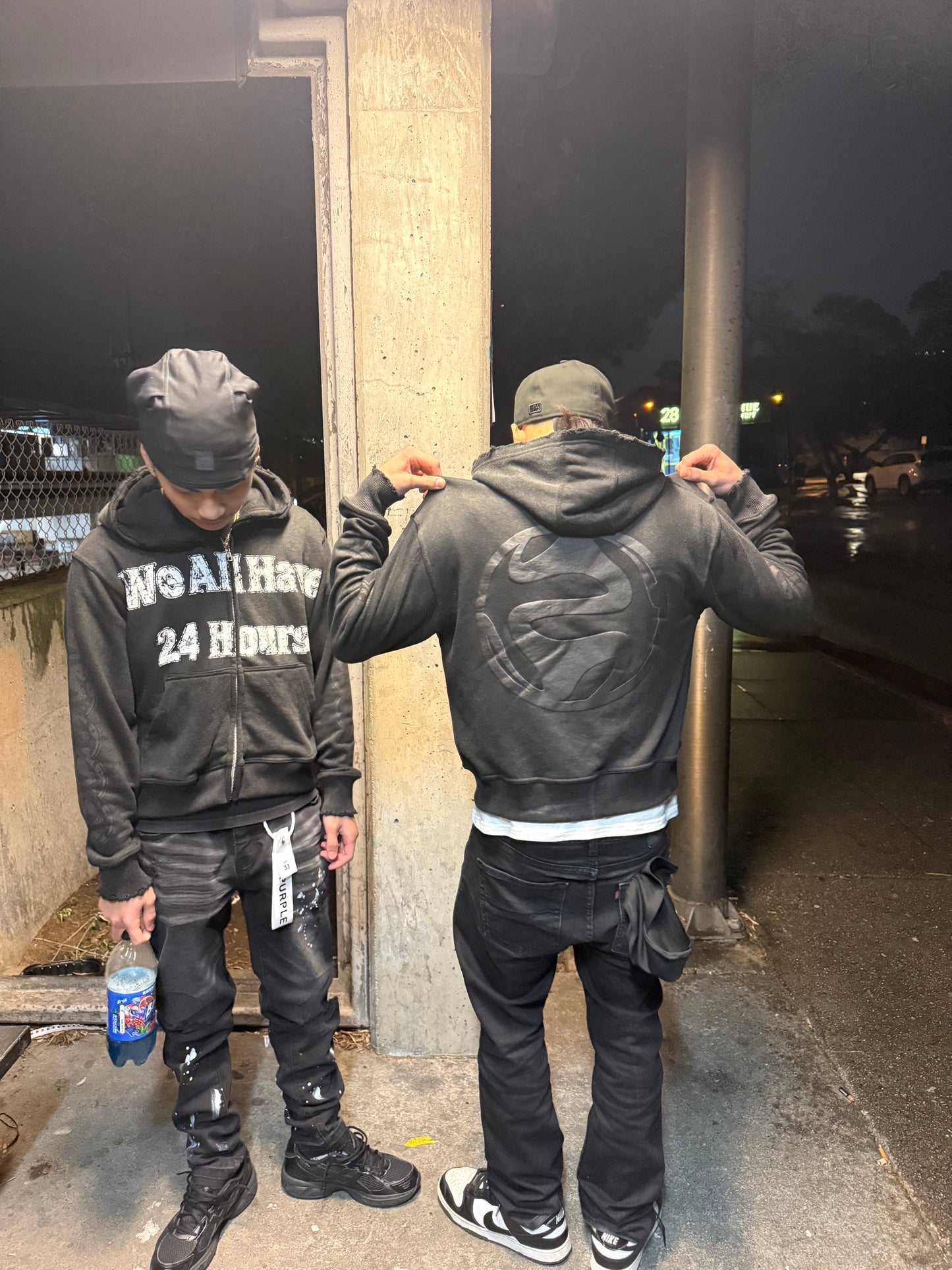“WE ALL HAVE 24 HOURS” Zip Up Jacket